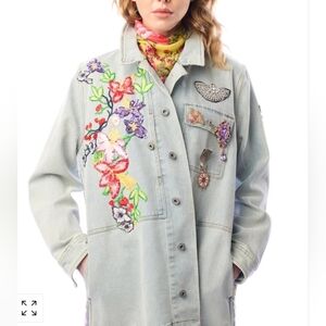 ARATTA Susanna K. Embellished  Denim Jacket. Sz M NWT MSRP $270